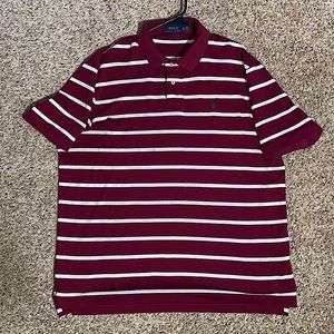 Ralph Lauren Maroon Striped Polo Sz XL